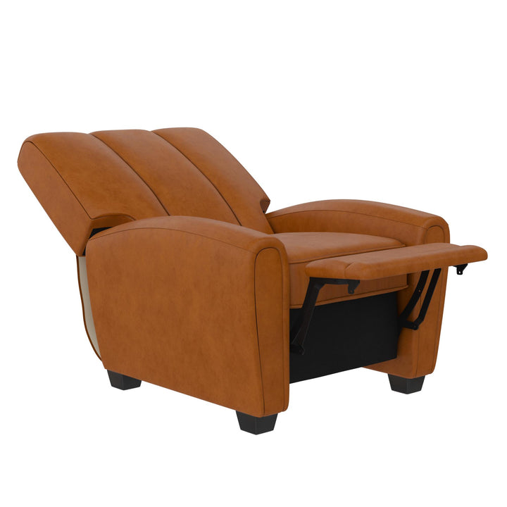 traditional pushback recliner chair - Camel