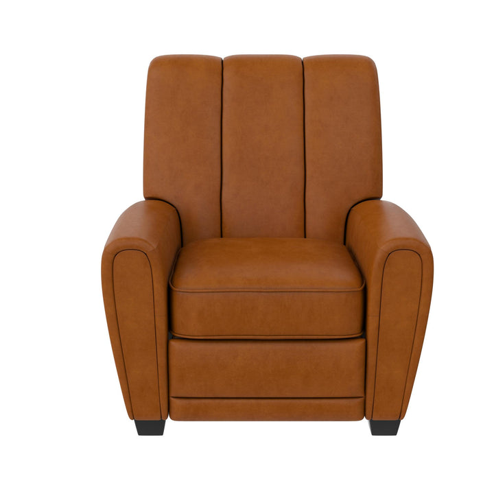 Vertical Channel Pushback Recliner Chair - Camel