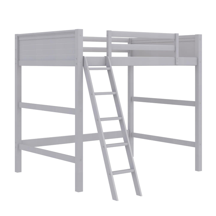 Denver Wooden Kids' Loft Bed with Storage Space - Gray - Full