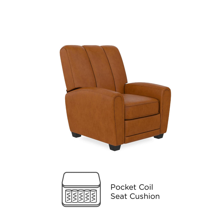 Vertical Channel Pushback Recliner Chair - Camel