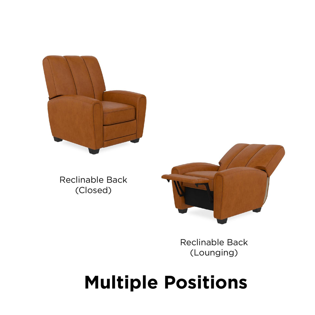 Modern Pushback  recliner chair for home office - Camel