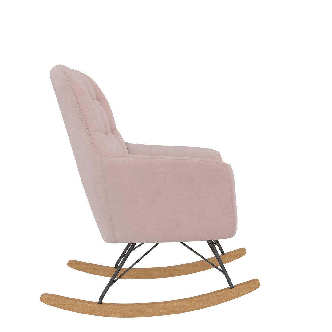 Comfortable upholstered rocker -  Pale Pink