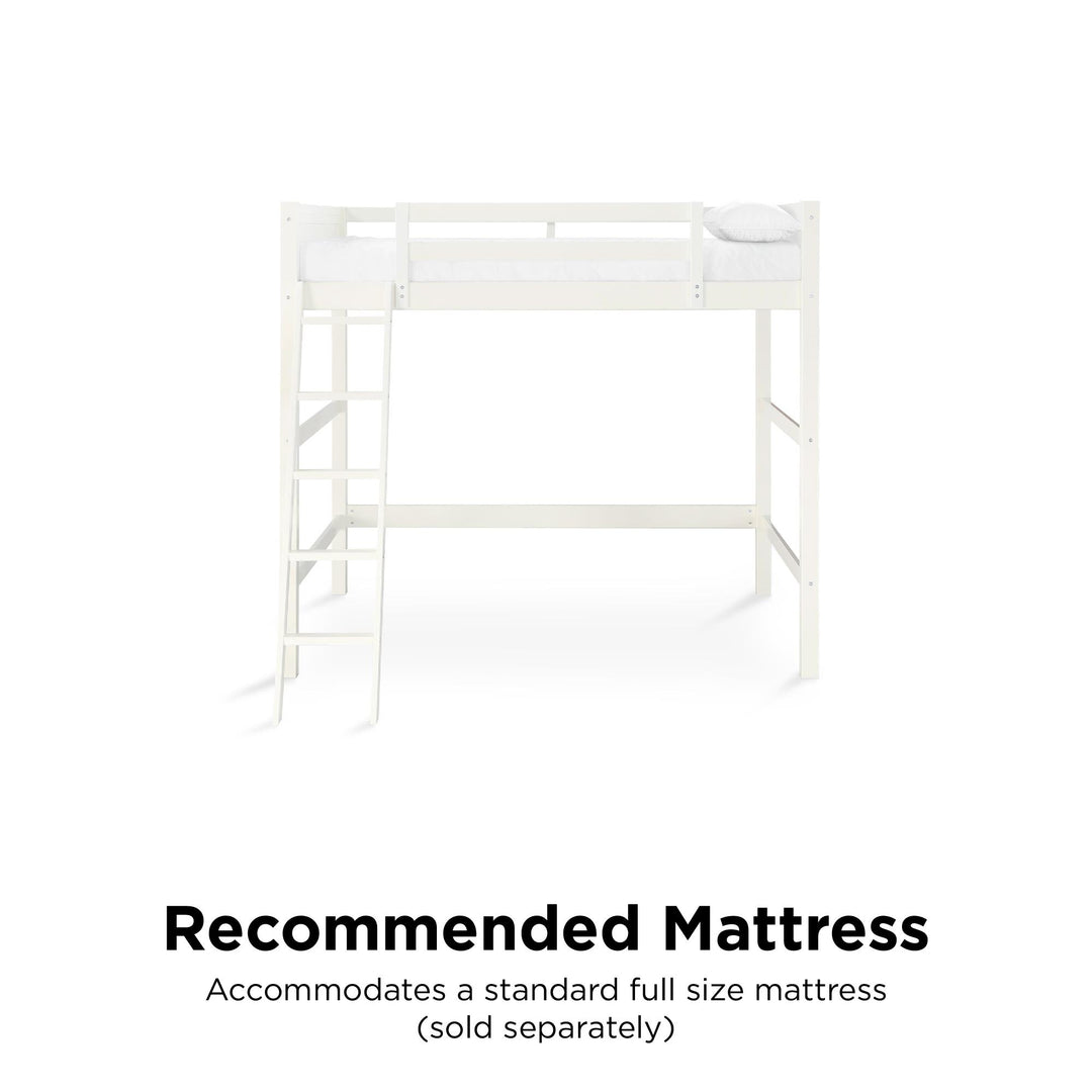 Denver Wooden Kids Loft Bed with Storage Space - White