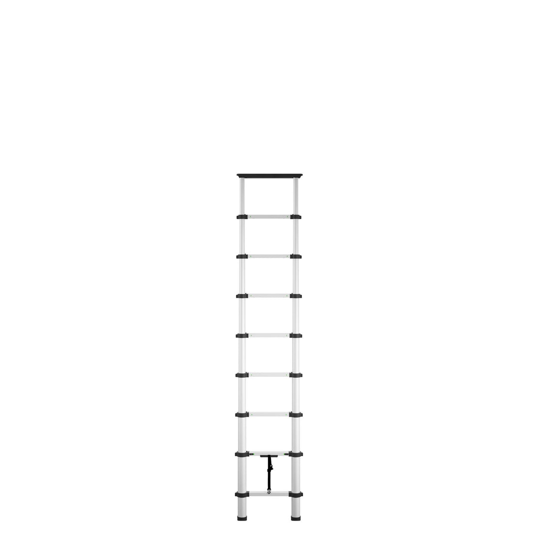 SmartClose Telescoping Aluminum Ladder with Top Cap - Silver - 12ft 
