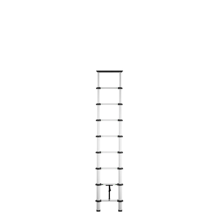 SmartClose Telescoping Aluminum Ladder with Top Cap - Silver - 12ft 