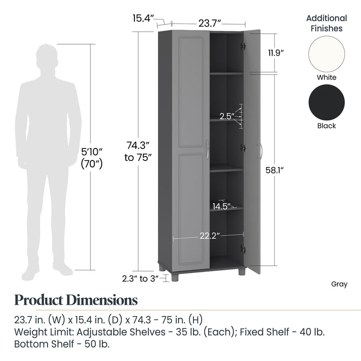 Kendall 24 Inch Multipurpose Storage Cabinet - Black