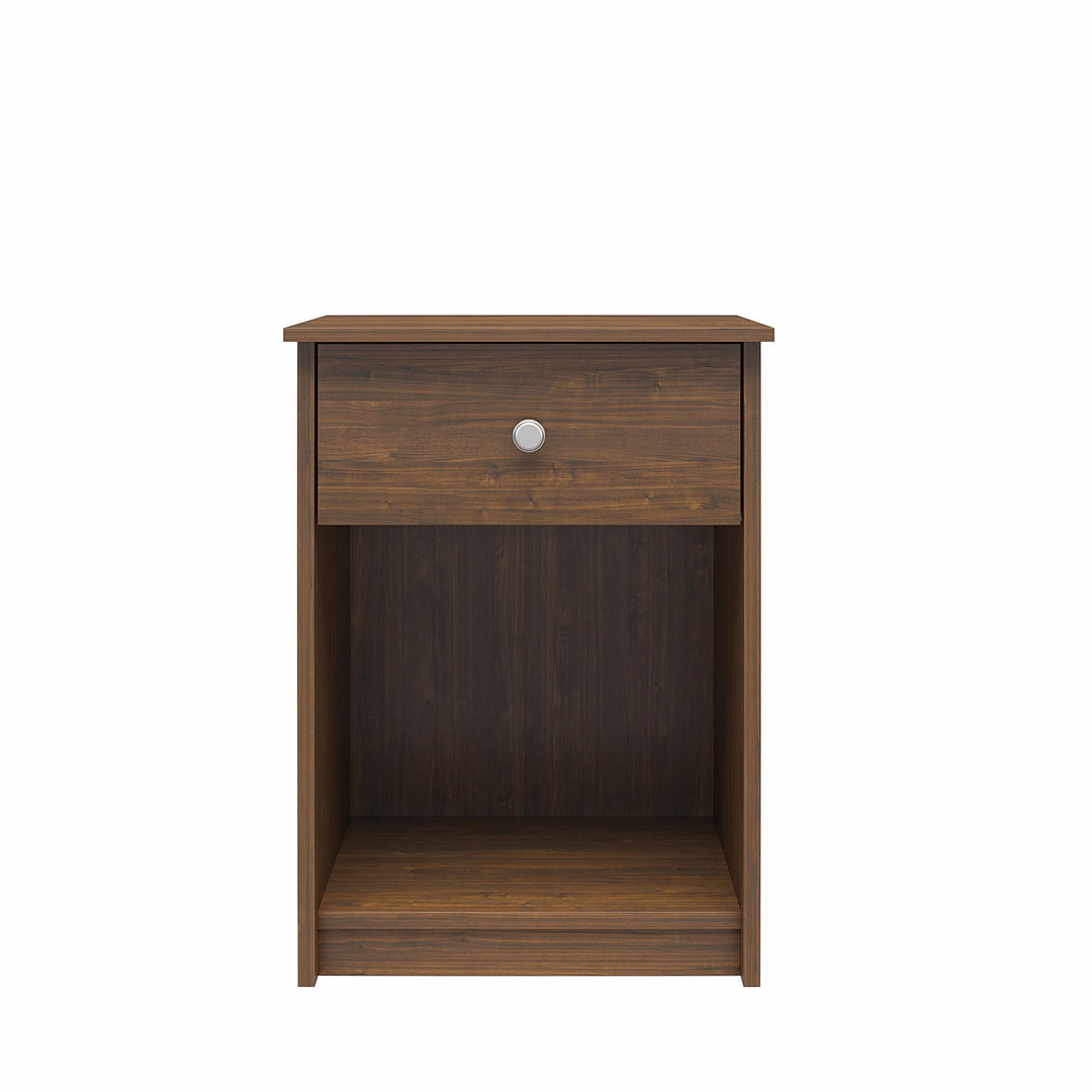 Minimalist 1 Drawer Nightstand - Saint Walnut
