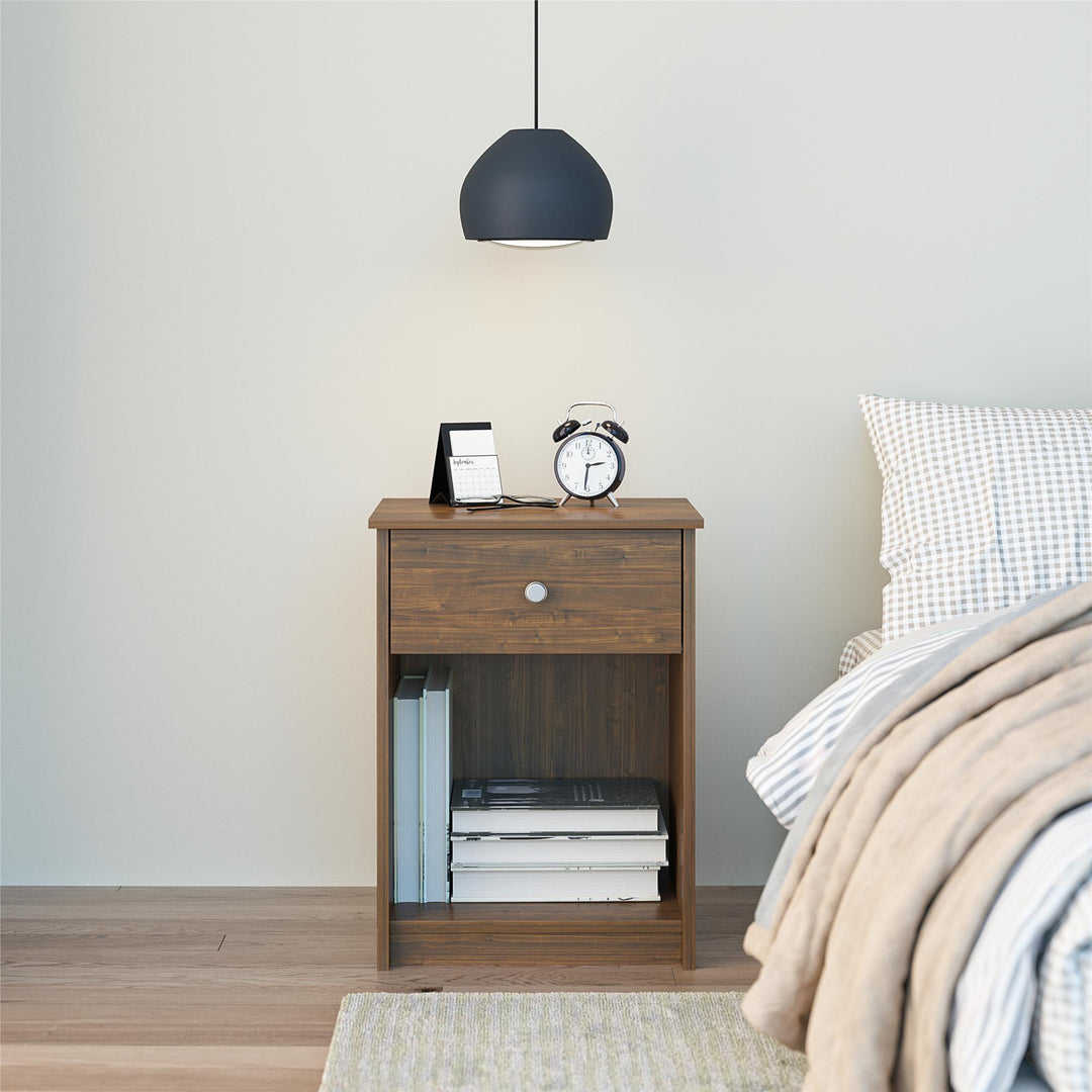 Sleek Nightstand Open Space - Saint Walnut