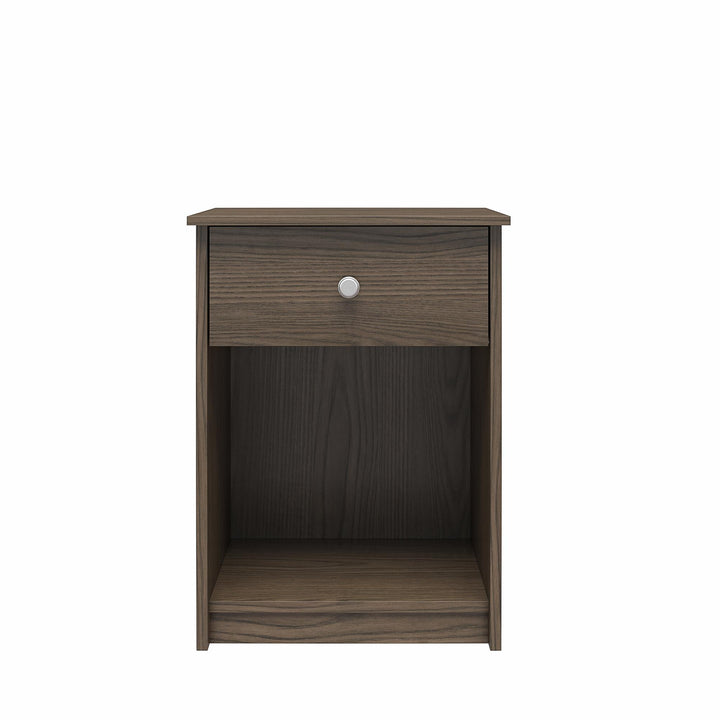 Ellywn Nightstand with 1 Drawer and Open Shelf - Brown Stanton Ash