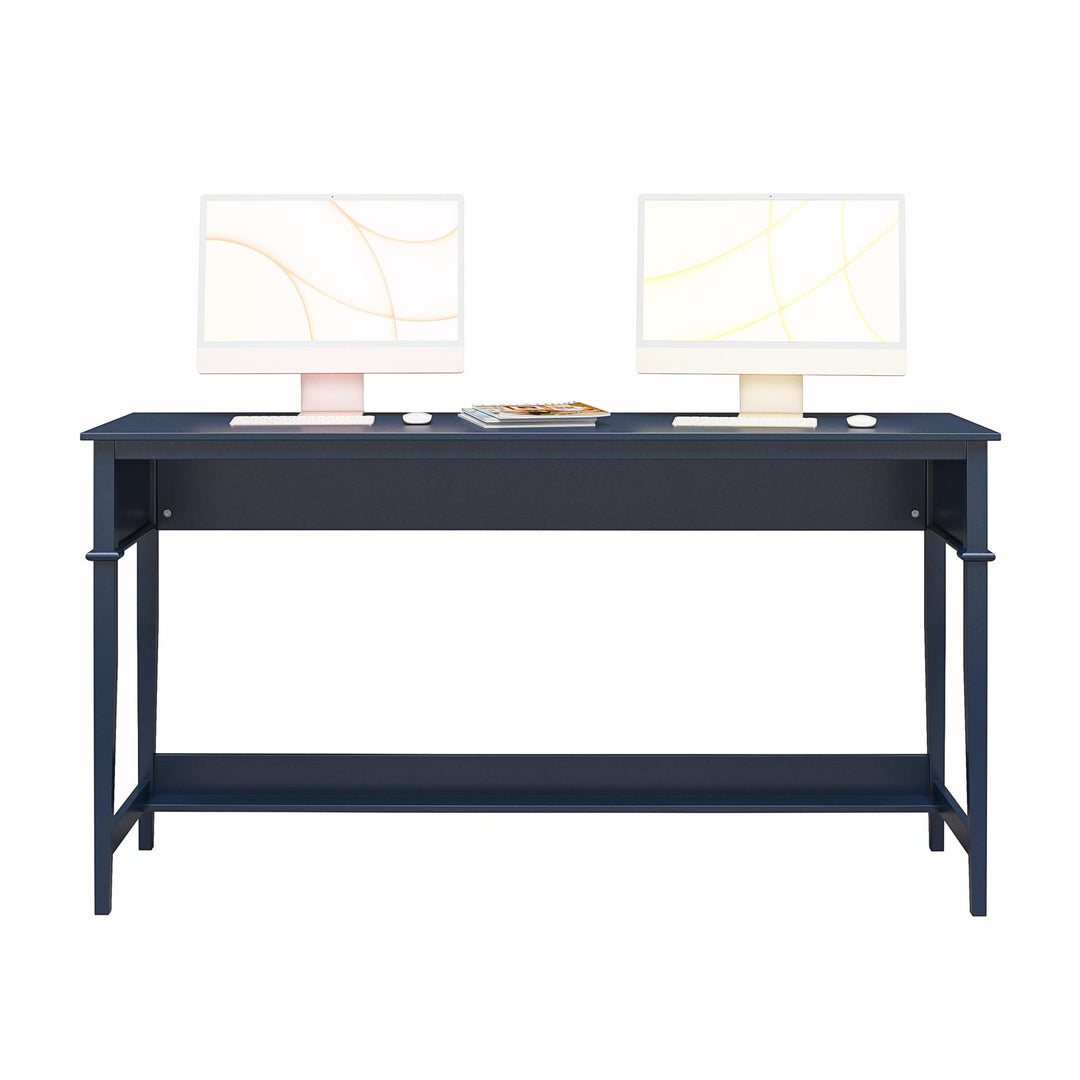 Spacious Franklin Painted Table with Foot Rest -  Navy