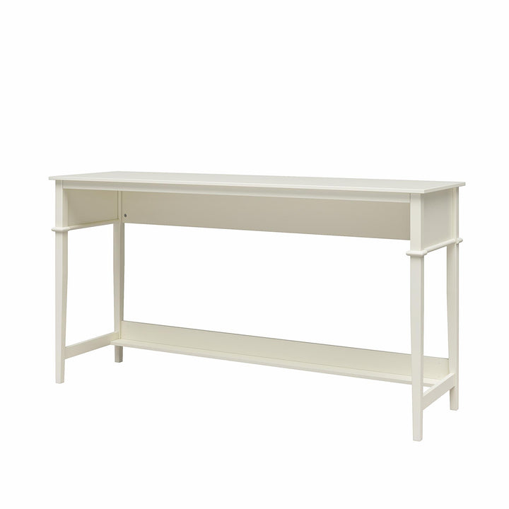 Stylish Sofa Table with Foot Rest for Comfort -  White
