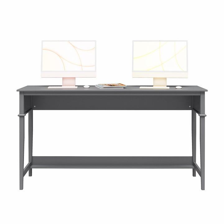 Spacious Franklin Painted Table with Foot Rest -  Gray