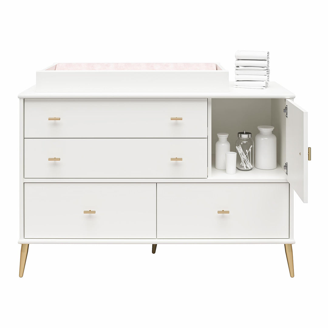Valentina 4 Drawer/ 1 Door Convertible Dresser & Changing Table - White