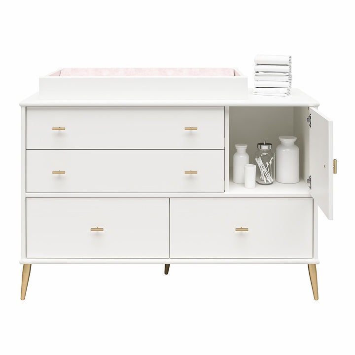 Valentina 4 Drawer/ 1 Door Convertible Dresser & Changing Table - White