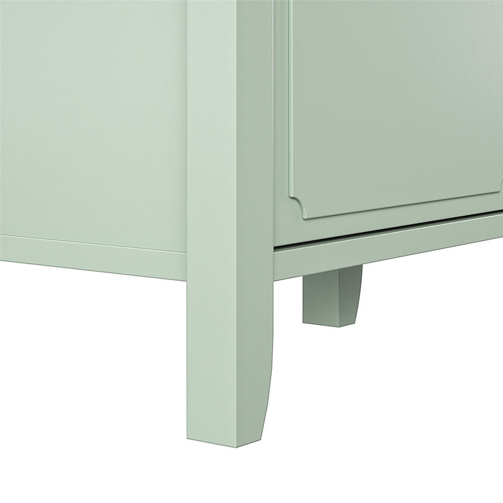 Elegant 4 Drawer Wide Dresser -  Pale Green