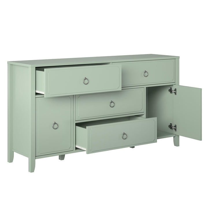 4 Drawer Wide Dresser Her Majesty Style -  Pale Green
