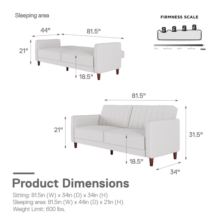Best Pin Tufted Transitional Futon -  White