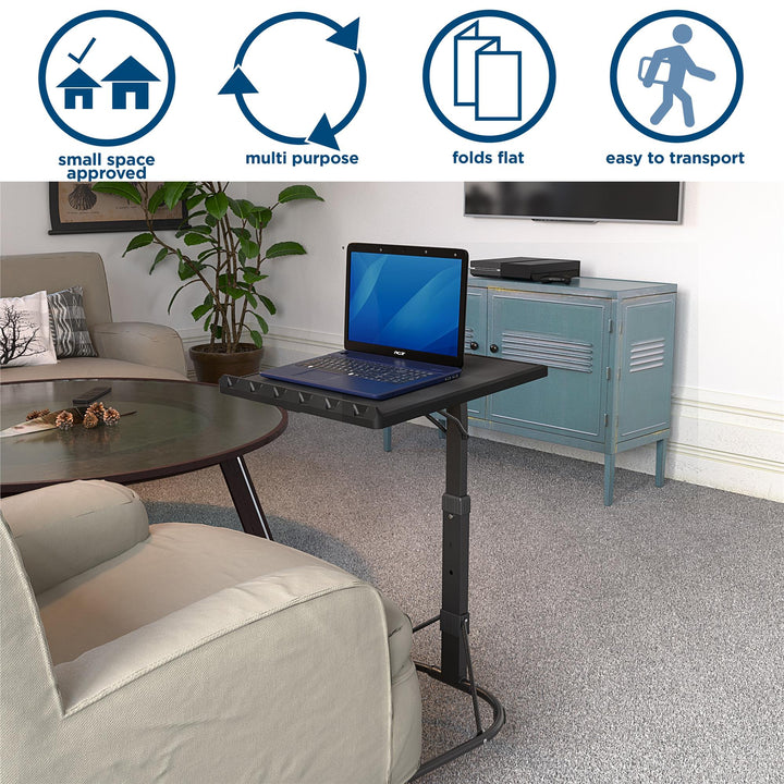 Multi-Functional Adjustable Height Personal Folding Activity Table - Black - 1-Pack
