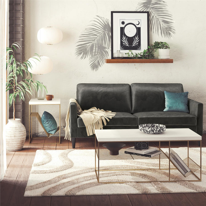 Neely Coffee Table Mixed Media with Lower Shelf - Plaster