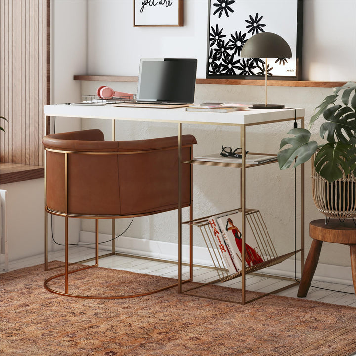 Neely Desk for Organized and Stylish Office -  Plaster