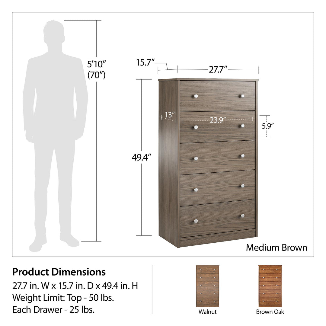 Refined Bedroom Organizer - Brown Stanton Ash