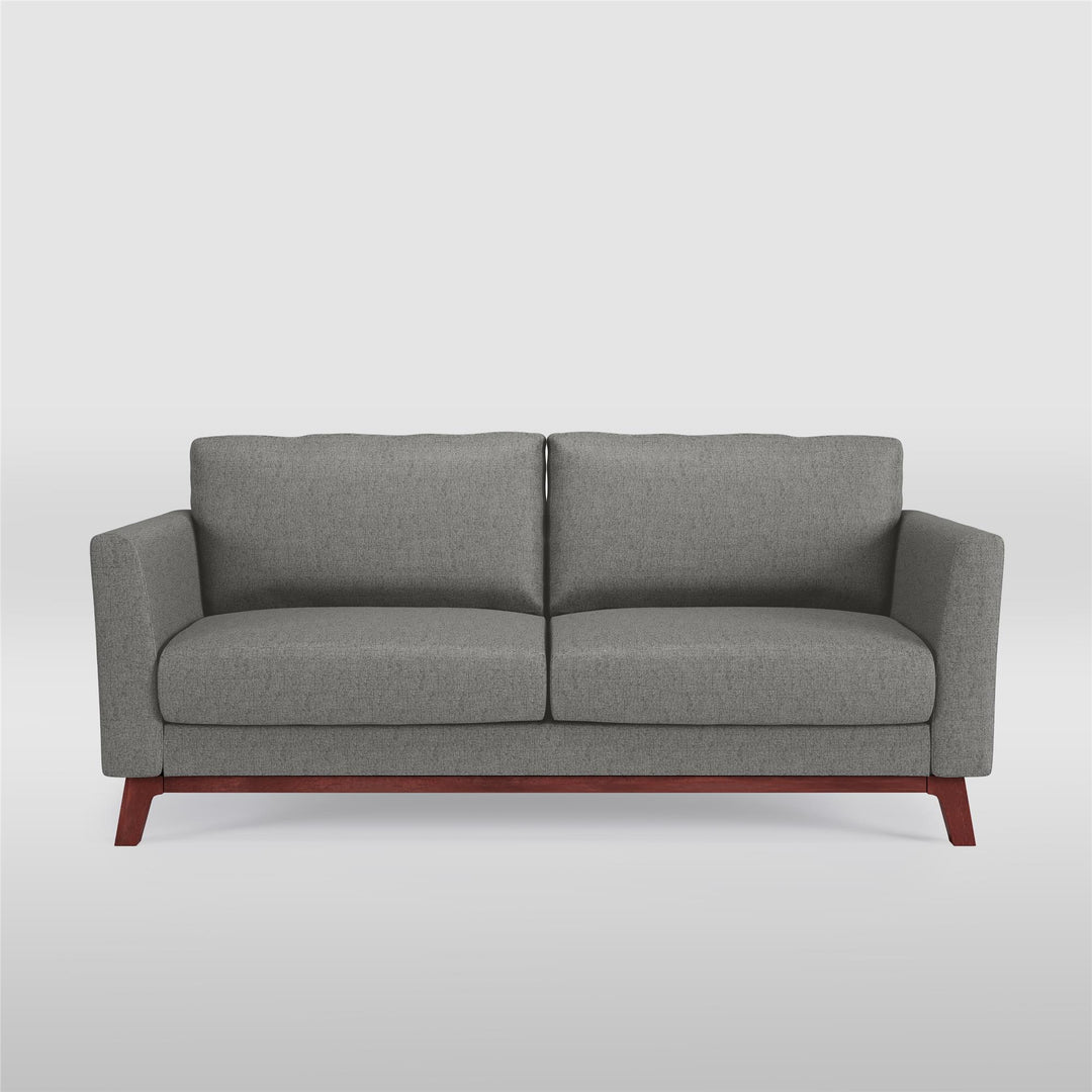 Middlefield Wood Base 3 Seater Sofa - Gray