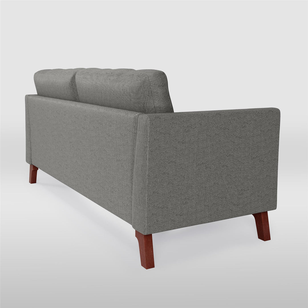 Middlefield Wood Base 3 Seater Sofa - Gray