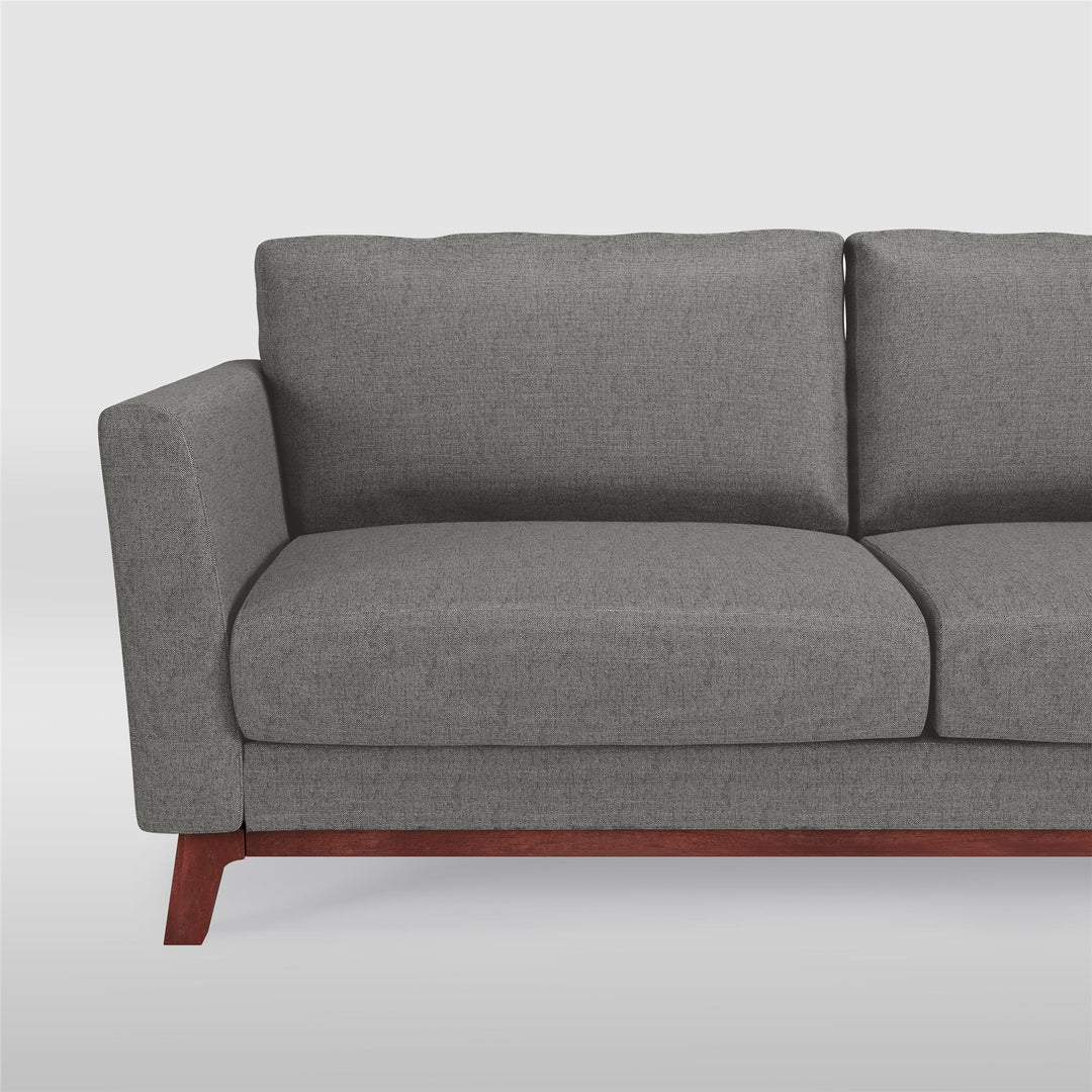 Middlefield Wood Base 3 Seater Sofa - Gray