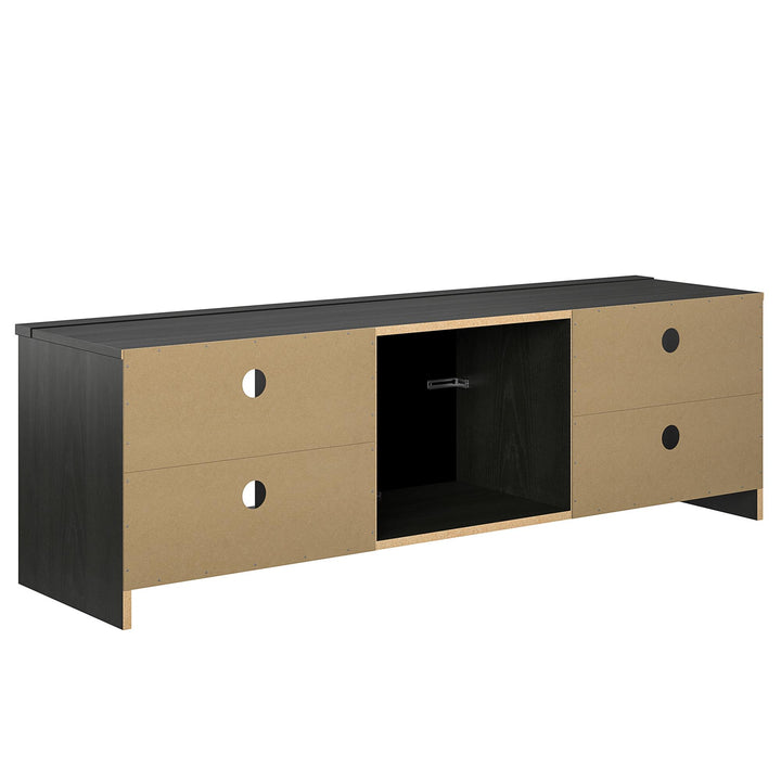 Electric Fireplace TV Stand with Shelves -  Black Oak