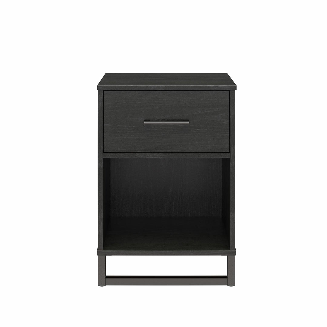 Monterey Nightstand with 1 Drawer and Open Cubby  - Black Oak