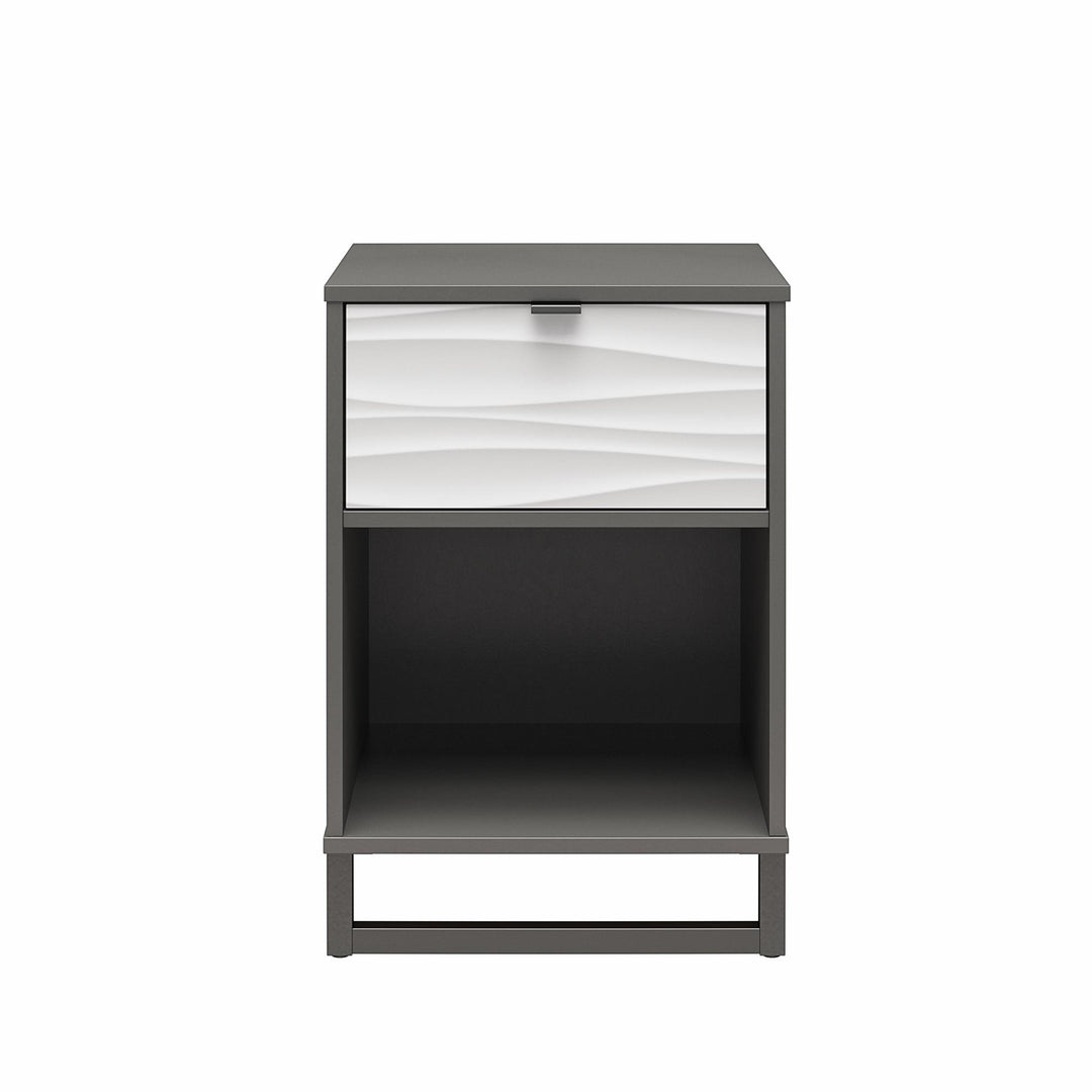 Monterey Nightstand with 1 Drawer and Open Cubby  - Graphite