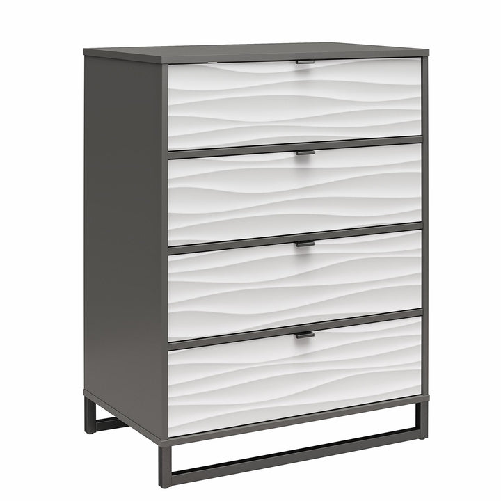 rustic 4 drawer dresser with metal legs - Graphite