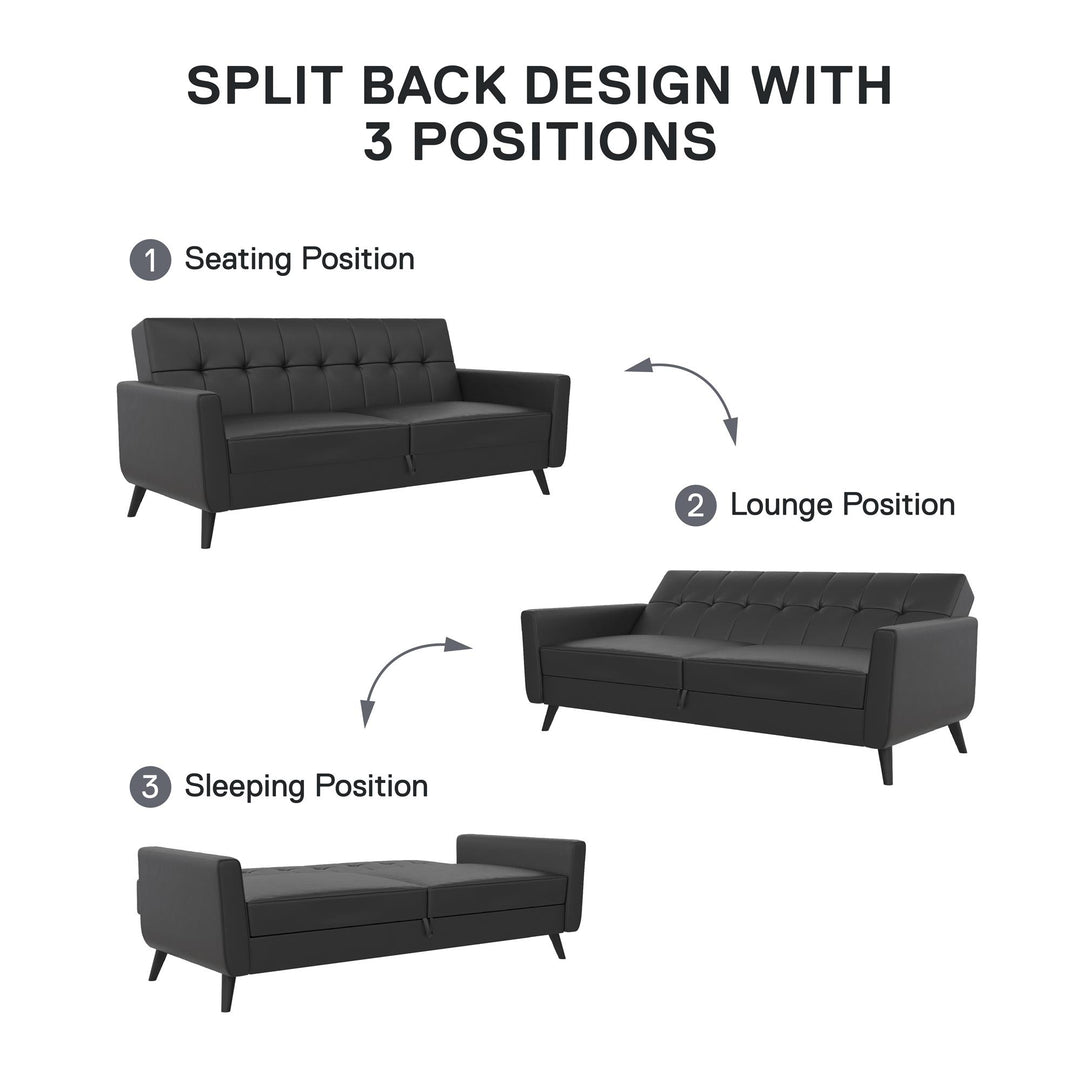 Parker Futon with Storage - Black