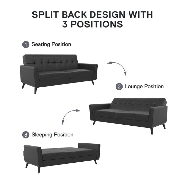 Parker Futon with Storage - Black