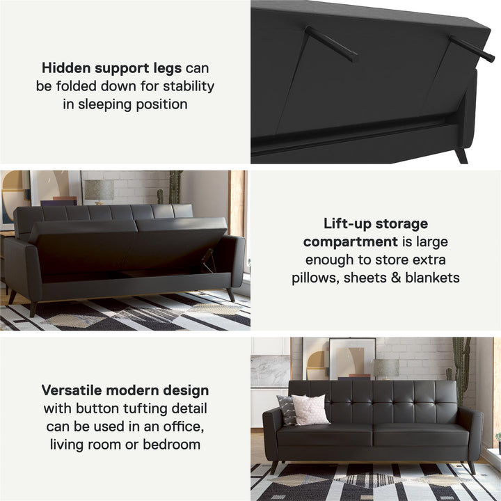 Parker Futon with Storage - Black