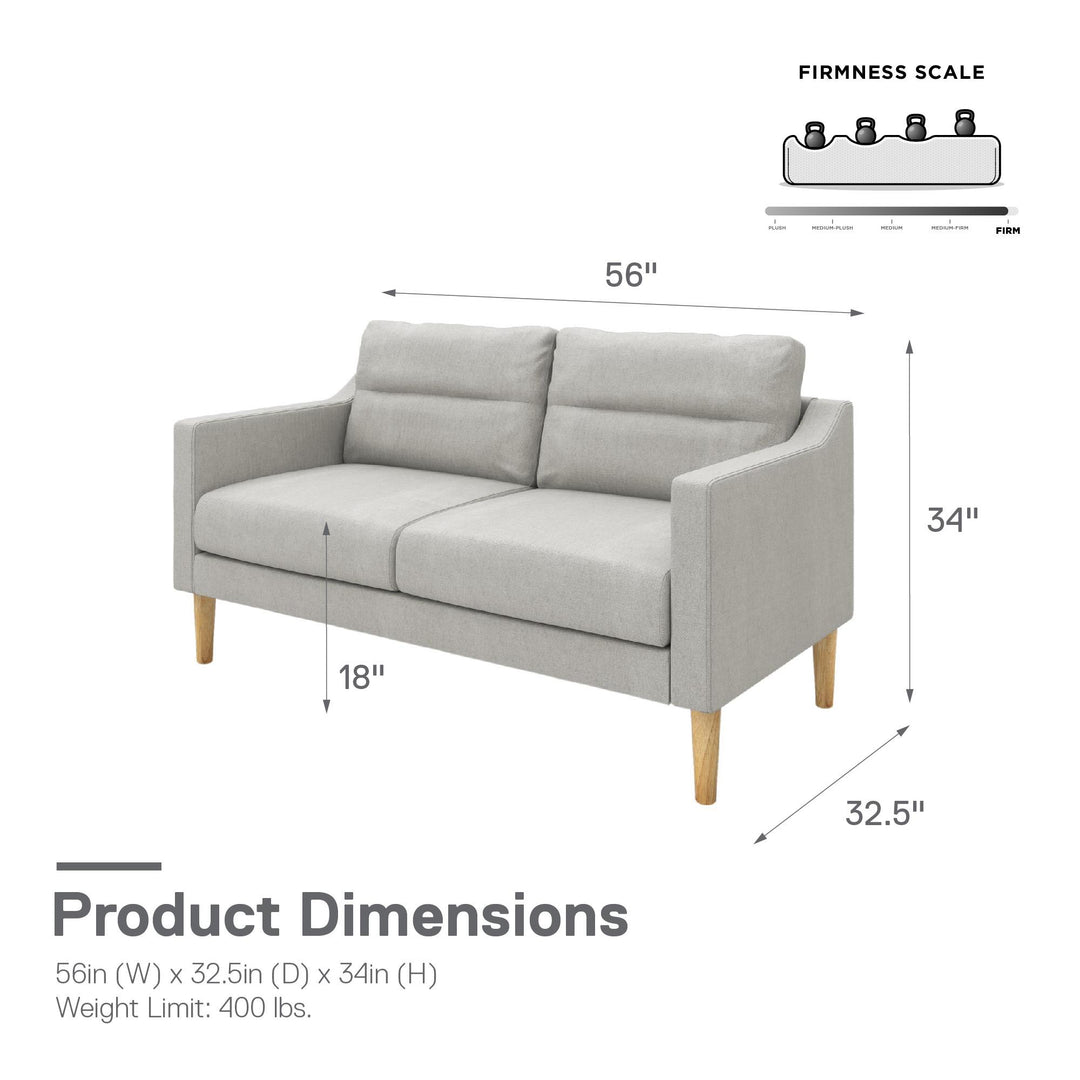 Lyndhurst 2-Seater Loveseat Sofa - Light Gray