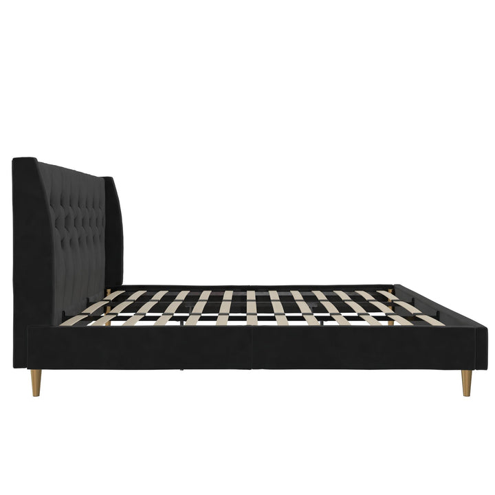 Her Majesty Upholstered Bed - Black - King