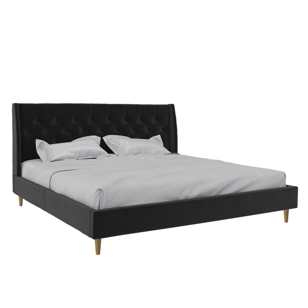 Her Majesty Upholstered Bed - Black - King