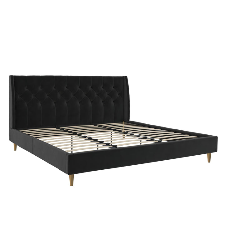 Her Majesty Upholstered Bed - Black - King