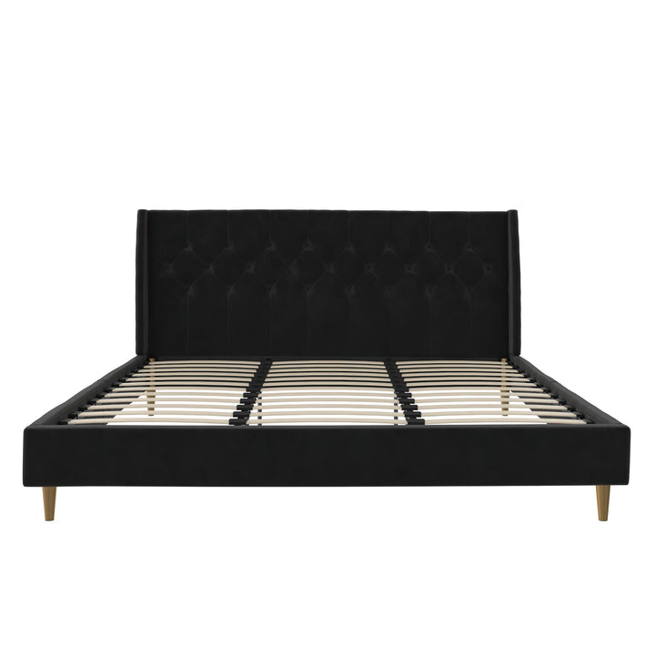Her Majesty Upholstered Bed - Black - King
