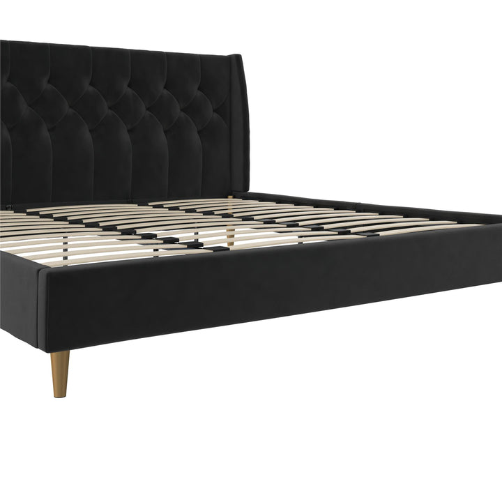 Her Majesty Upholstered Bed - Black - King