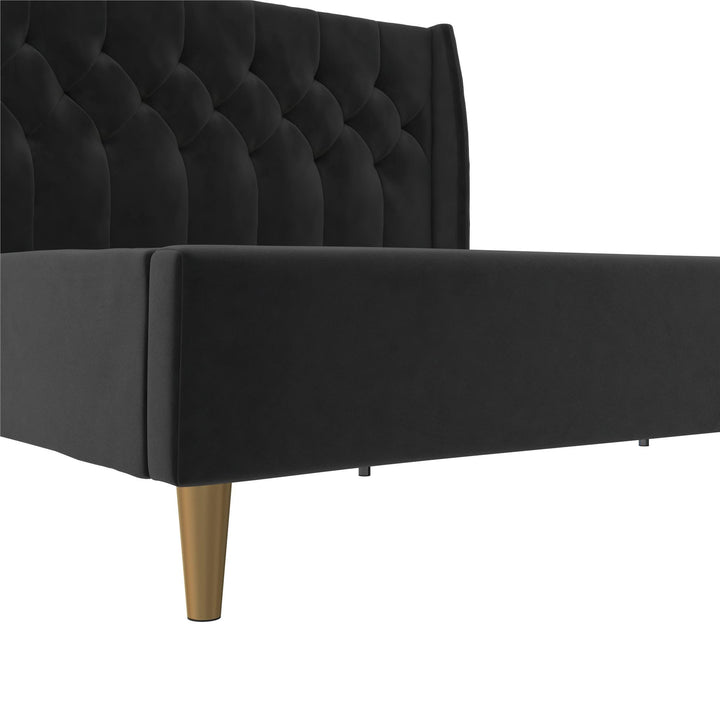Her Majesty Upholstered Bed - Black - King
