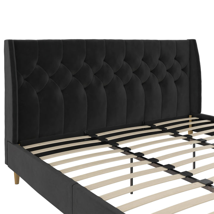 Her Majesty Upholstered Bed - Black - King