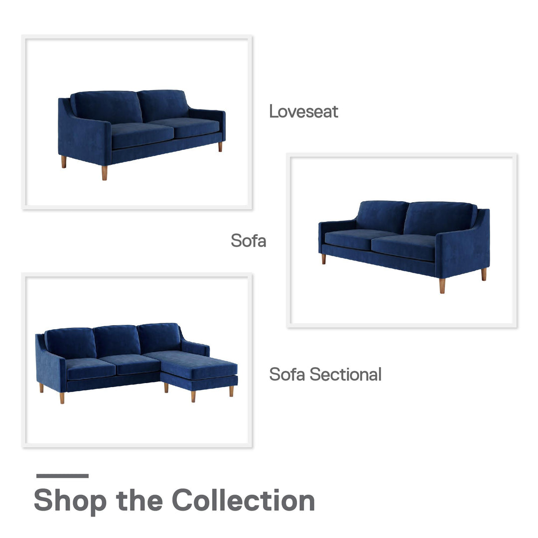 Prescott Slope Arm 3 Seater Sofa - Blue