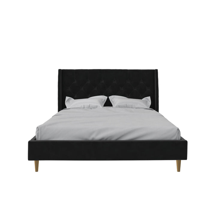 Her Majesty Upholstered Bed - Black - Queen