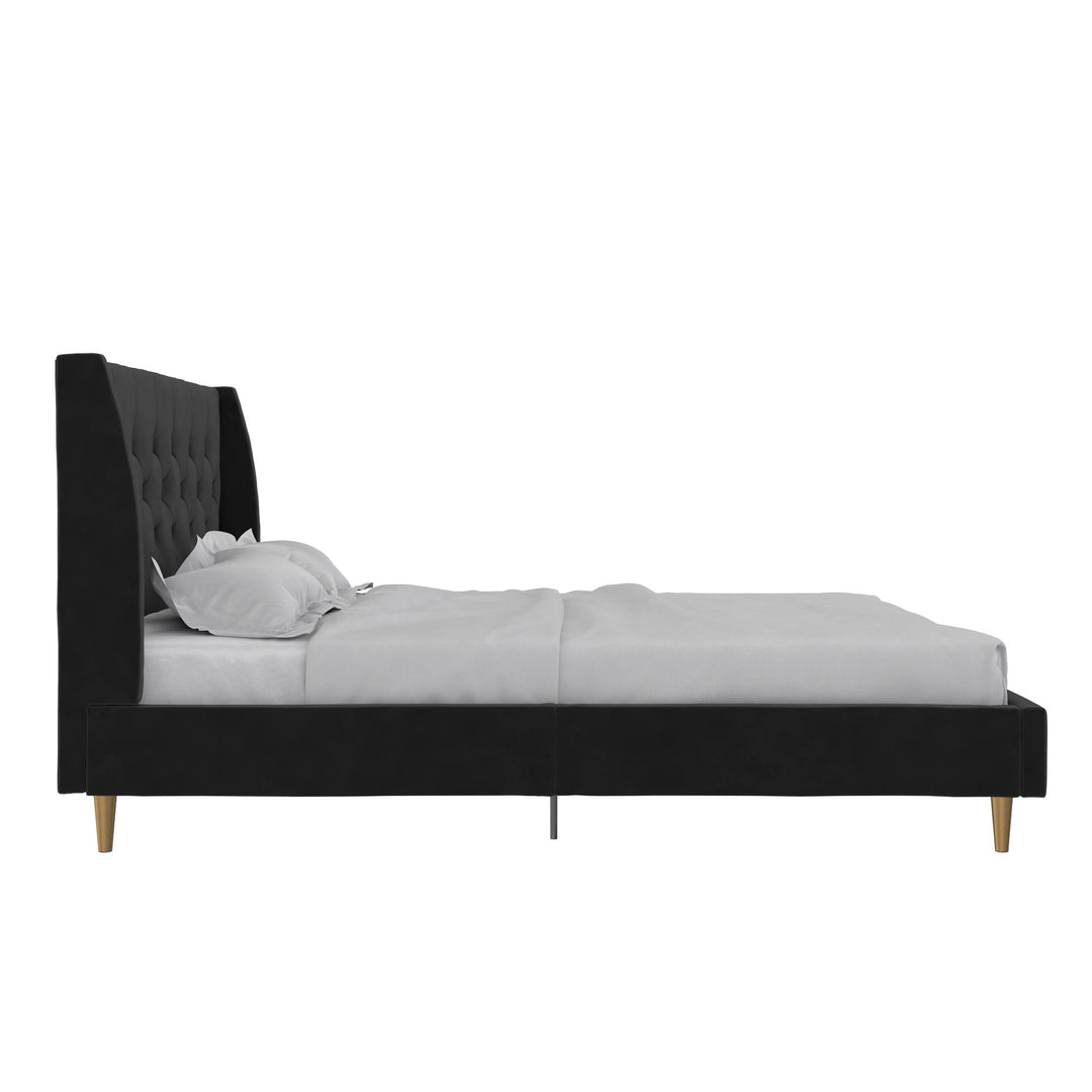 Her Majesty Upholstered Bed - Black - Queen