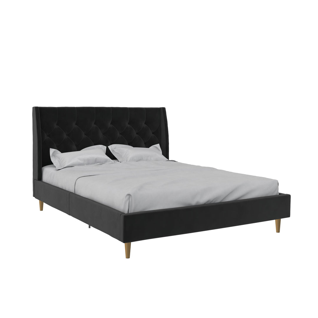 Her Majesty Upholstered Bed - Black - Queen