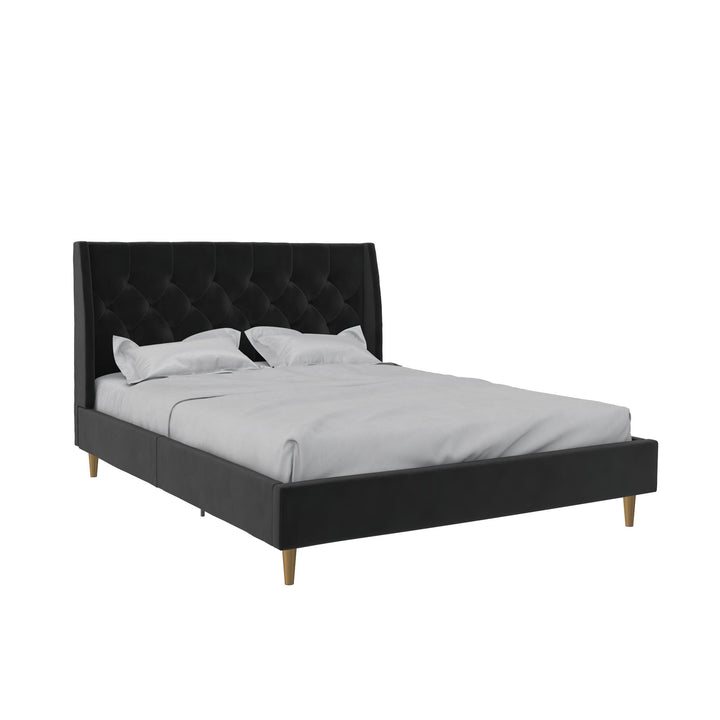 Her Majesty Upholstered Bed - Black - Queen