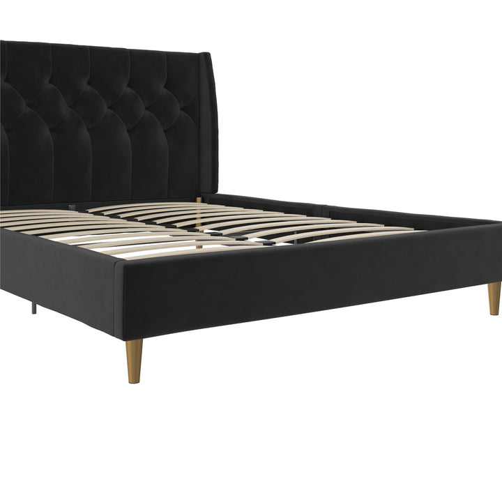 Her Majesty Upholstered Bed - Black - Queen