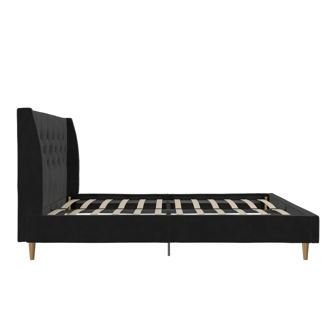 Her Majesty Upholstered Bed - Black - Queen